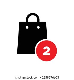 Plantilla de diseño vectorial de icono de bolsa de compras