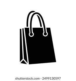 Plantilla de diseño de Vector del icono del bolso de compras simple y limpia