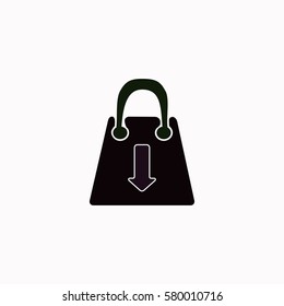 Shopping bag  icon. Vector design.