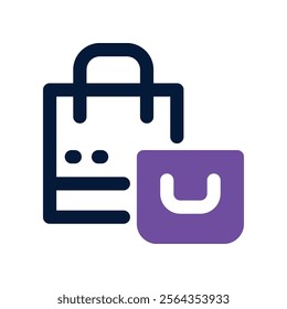 shopping bag icon. vector dual tone icon for your website, mobile, presentation, and logo design.