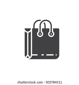 Shopping bag icon vector, filled flat sign, solid pictogram isolated on white, logo illustration