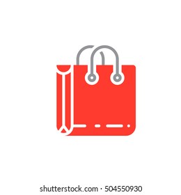 Shopping bag icon vector, filled flat sign, solid colorful pictogram isolated on white, logo illustration