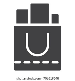 Shopping  bag icon vector, filled flat sign, solid pictogram isolated on white. Symbol, logo illustration. Pixel perfect graphics