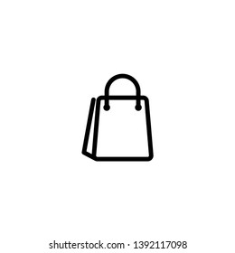 Shopping bag icon vector. Flat design style on white background.