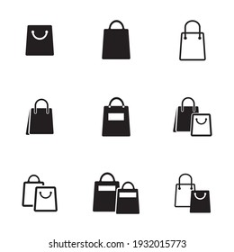 Shopping bag icon vector. Flat design style on white background.