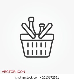 Shopping bag icon vector. Flat design style.