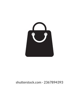 Vector de icono de la bolsa de compras. Estilo de diseño plano sobre fondo blanco