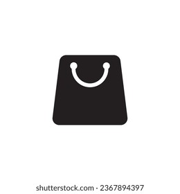 Shopping bag icon vector. Flat design style on white background