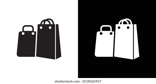 Shopping bag icon Vector flat thin line illustration