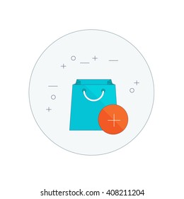 Shopping bag Icon. Vector flat design illustration.