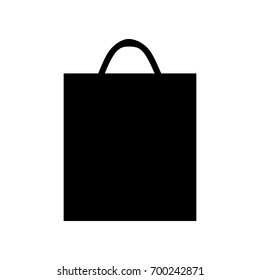 Shopping bag. icon. Vector. Flat style black icon on white.