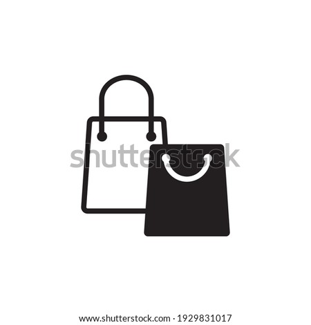Shopping bag icon vector. Flat design style on white background.