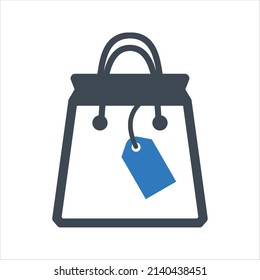 Icono de bolsa de compra. Vector y glifo