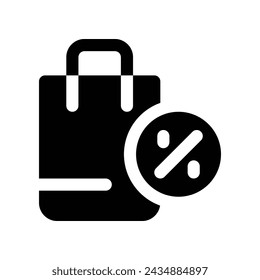 shopping bag icon. vector glyph icon for your website, mobile, presentation, and logo design.
