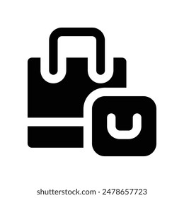 shopping bag icon. vector glyph icon for your website, mobile, presentation, and logo design.