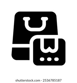 shopping bag icon. vector glyph icon for your website, mobile, presentation, and logo design.