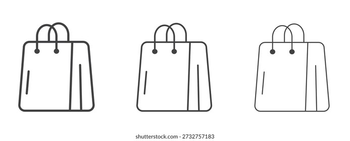 Ícone de saco de compras vetor Gráficos. Ícones de linhas finas pretas