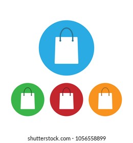 Shopping bag icon. Vector illustration. Flat design.