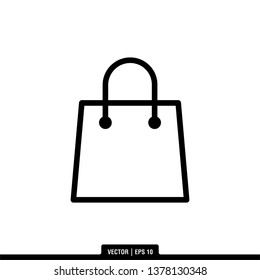 Shopping Bag Icon Vector Illustration Logo Template
