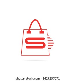 Shopping bag icon vector illustration