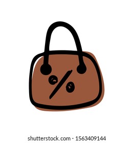 Shopping bag icon vector illustration on white background