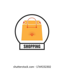 Modelo de diseño de ilustración vectorial de icono de bolsa de compras - Vektor 