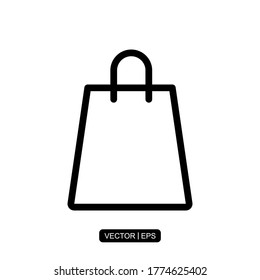 Icono de la bolsa de compras ilustración de vector plantilla para muchos fines.