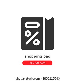 ilustración vectorial del icono de la bolsa de compra. diseño de glifo de icono de bolso de compra.