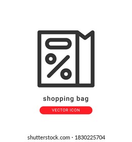 shopping bag icon vector illustration. shopping bag icon outline design.