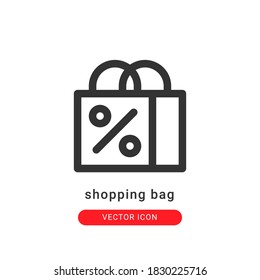 Einkaufstasche Symbol, Vektorgrafik. Shopping-Tasche Symbol Umriss Design.
