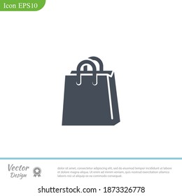 Shopping bag icon. Vector illustration EPS 10.