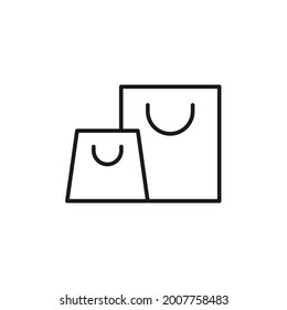 Icono de la bolsa de compras Ilustración vectorial. Simple Shopping Bag vector icono diseño plano para sitio web, logotipo, símbolo, botón, signo, aplicación UI