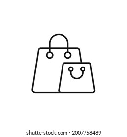 Icono de la bolsa de compras Ilustración vectorial. Simple Shopping Bag vector icono diseño plano para sitio web, logotipo, símbolo, botón, signo, aplicación UI