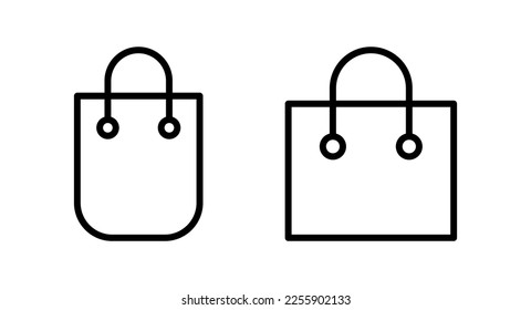 Ilustración vectorial del icono de la bolsa de compras. signo de compra y símbolo