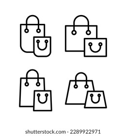 Ilustración vectorial del icono de la bolsa de compras. signo de compra y símbolo
