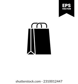 Icono de bolsa de compras ilustración de vector plantilla para muchos fines. Aislado sobre fondo blanco.