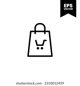 Icono de bolsa de compras ilustración de vector plantilla para muchos fines. Aislado sobre fondo blanco.