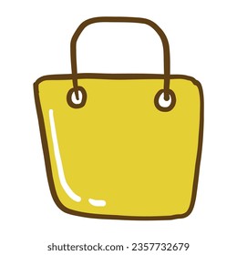 Diseño de ilustración vectorial del icono de la bolsa de compras, símbolo de la bolsa de compras en estilo de dibujos animados