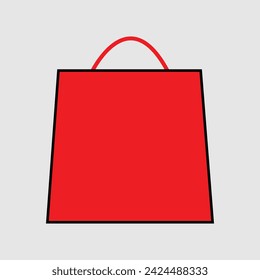 Ilustración vectorial del icono del bolso de compras. Bolso de compras del mercado del color diseño del objeto. Archivo Eps 264.