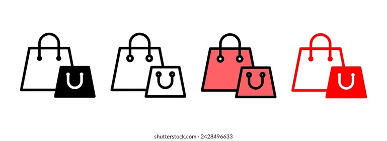 Ilustración vectorial del icono de la bolsa de compras.