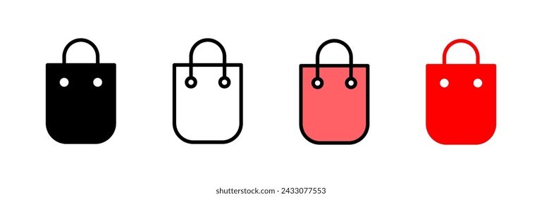 Ilustración vectorial del icono de la bolsa de compras.