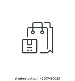 Ícone Saco de Compras, ilustração vetorial