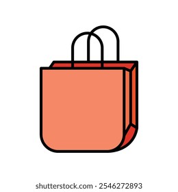 Icono del bolso de compras, Ilustración vectorial, estilo llenado, mejor utilizado para el Web