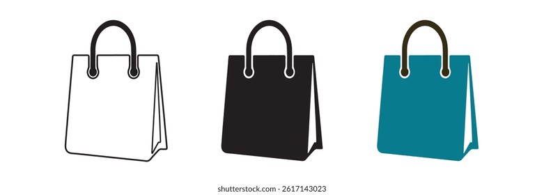 Shopping Bag icon vector illustration. Shopping Bag symbol line, fill, and color icon for graphic and web design collection