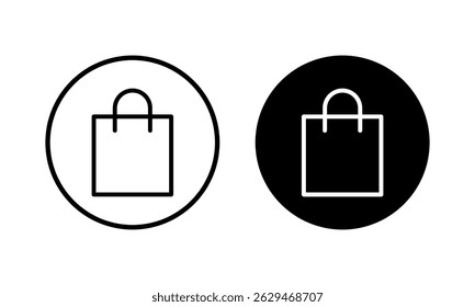 Ilustración vectorial del icono del bolso de compras. signo y símbolo de compras