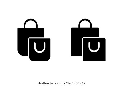 Ilustración vectorial del icono del bolso de compras. signo y símbolo de compras