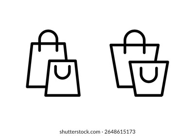 Ilustración vectorial del icono del bolso de compras. signo y símbolo de compras