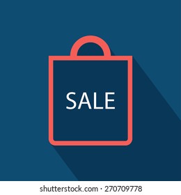Shopping bag icon. Vector illustration 