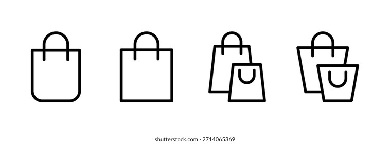 Ilustração de vetor de ícone de saco de compras. símbolo e sinal de compras
