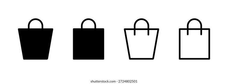 Ilustración vectorial del icono del bolso de compras. signo y símbolo de compras